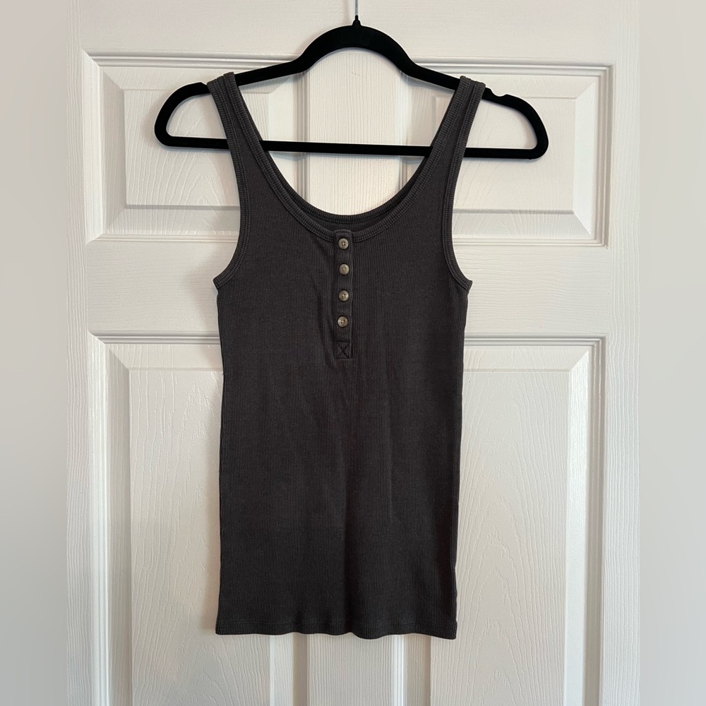 American Eagle Outfitters Dark Gray Tank Top